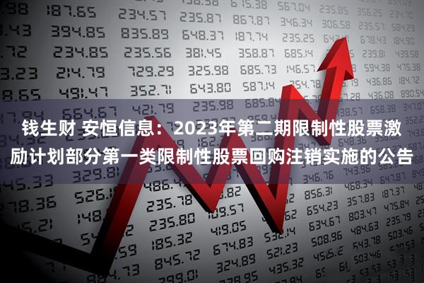 钱生财 安恒信息：2023年第二期限制性股票激励计划部分第一类限制性股票回购注销实施的公告